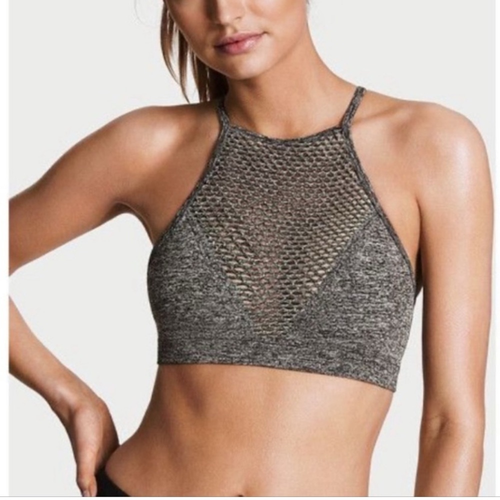 Victoria’s Secret sexy crocheted halter style Sports Bra top size large